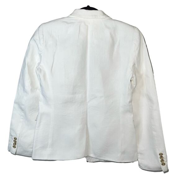 J.Crew White 100% Linen Blazer Jacket – Size 6 – Resort Chic Coastal Classic - Picture 5 of 17
